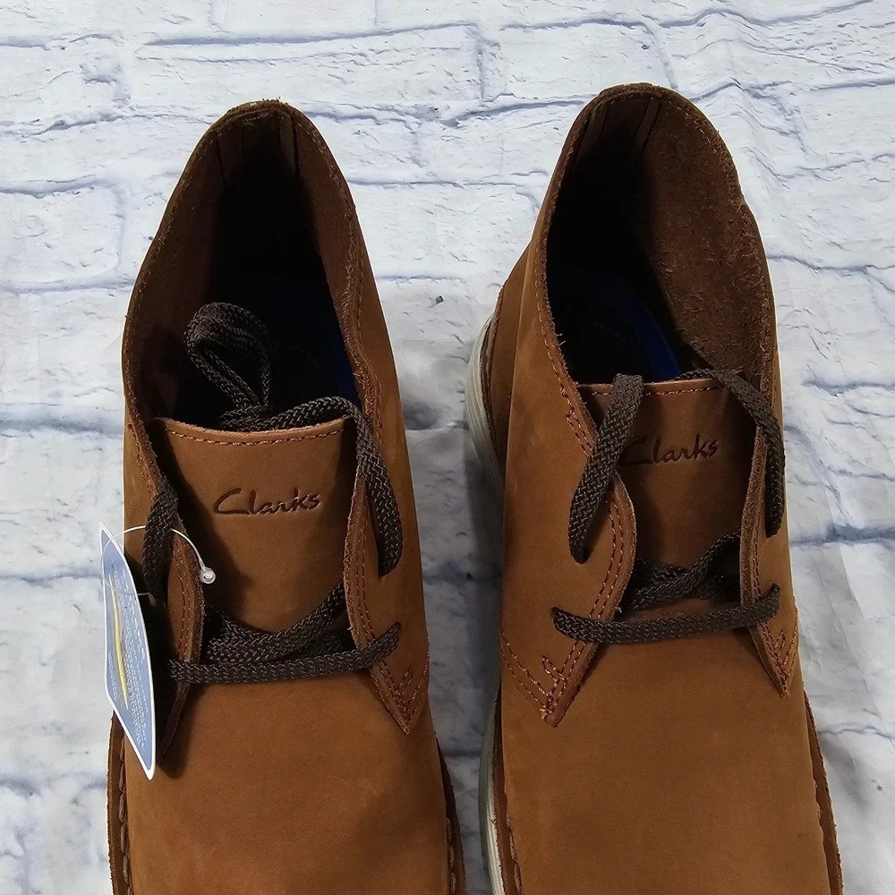 Clarks Brahnz Nubuck Boots Mens 9 Brown Suede Extreme Comfort Desert Shoes